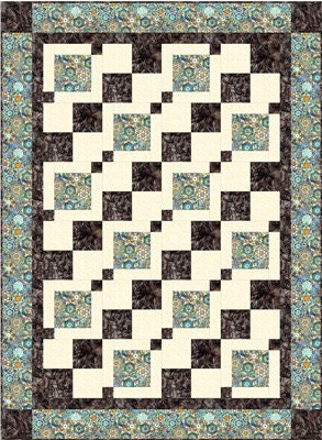 Fabric Cafe Urban Chic Quilt Pattern (Uses Only 3 Yards of Fabric For Top) Finished Size: 43"x59"
