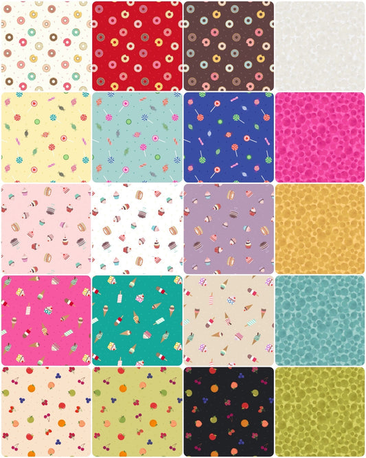 Lewis & Irene Small Things Sweet Fabric Collection Ice Cream on Natural Premium 100% Cotton Quilt Shop Quality Fabrics