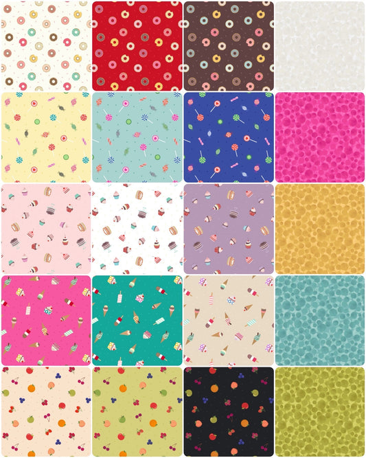 Lewis & Irene Small Things Sweet Fabric Collection Ice Cream on Natural Premium 100% Cotton Quilt Shop Quality Fabrics