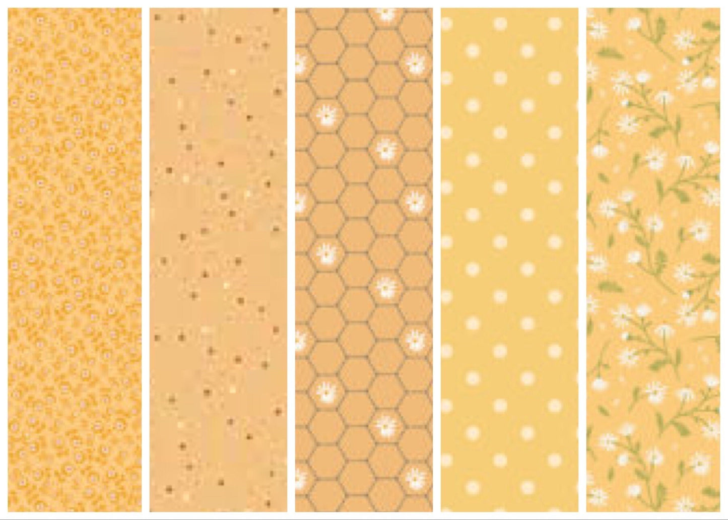 LAST ONE!! Poppie Cotton 5 Yard Bundle Box Assorted Prints on Yellows Premium 100% Cotton Quilt Shop Quality Fabrics