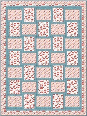 Fabric Cafe Sew Fast Quilt Pattern - Uses Only 3 Yards of Fabric Finished Size 44.5"x59.5"