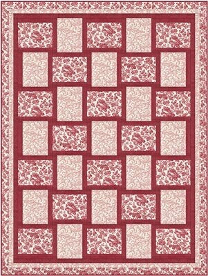 Fabric Cafe Sew Fast Quilt Pattern - Uses Only 3 Yards of Fabric Finished Size 44.5"x59.5"