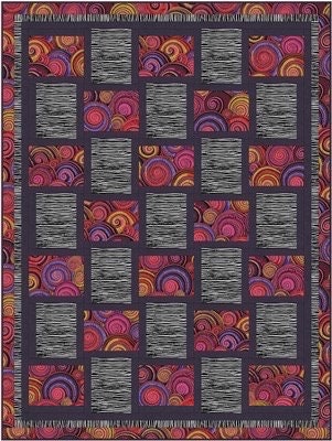 Fabric Cafe Sew Fast Quilt Pattern - Uses Only 3 Yards of Fabric Finished Size 44.5"x59.5"