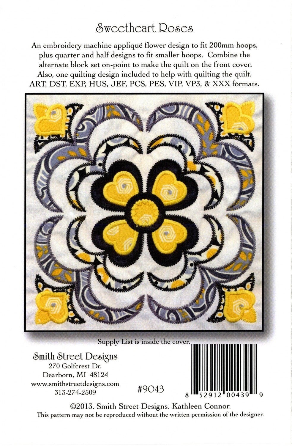Smith Street Designs Sweetheart Roses Machine Embroidery CD