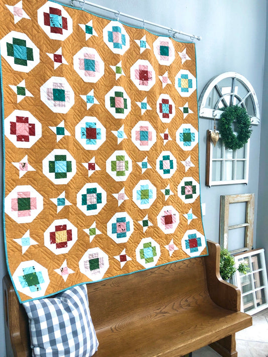 Amanda Niederhauser The Jedi Craft Girl Mod Flowers Quilt Pattern Finished Size: 63"x72"