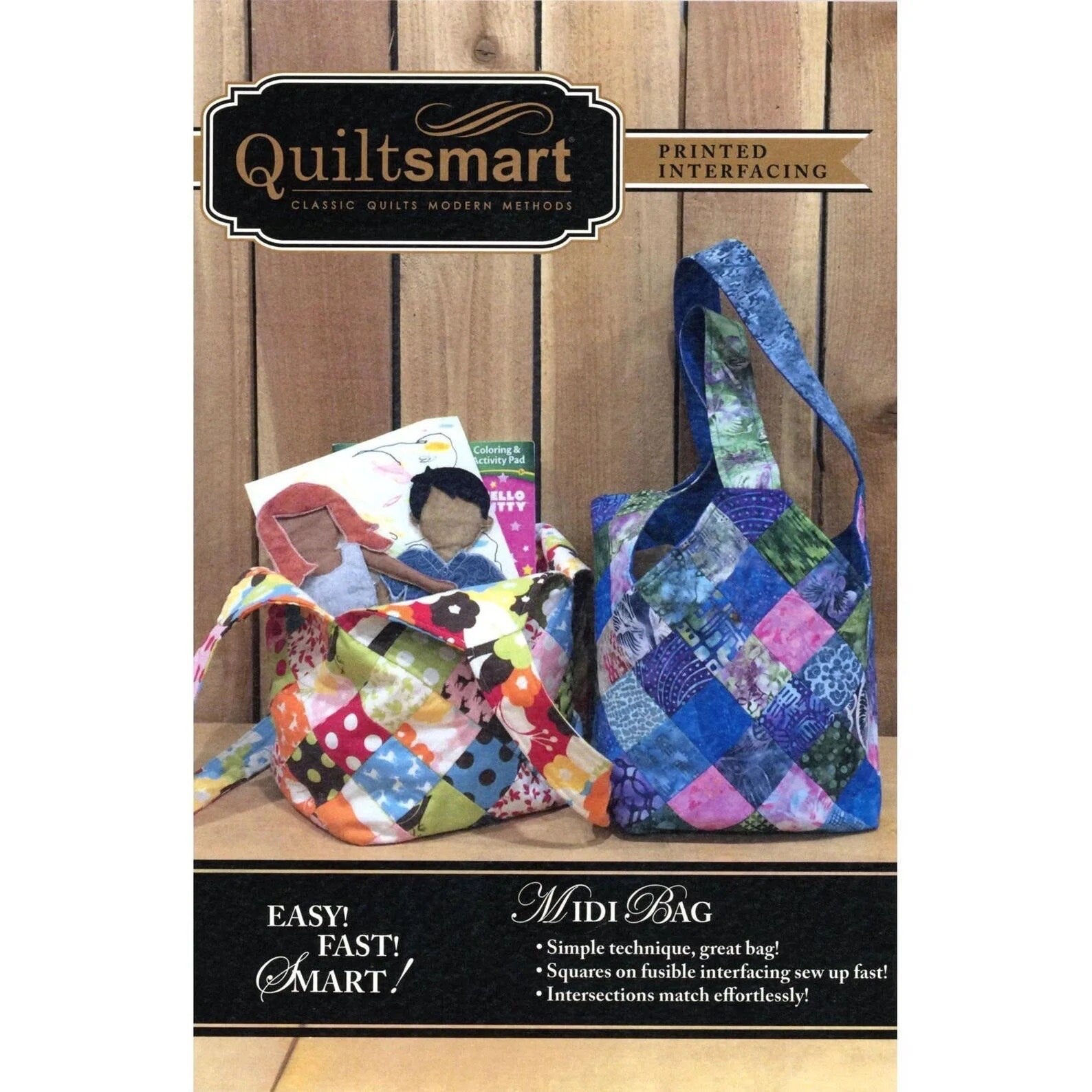 Quiltsmart Midi Bag Printed Interfacing & Instructions Pack Finished Size: 8"x12"