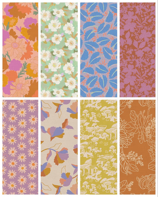 Paintbrush Studio Botanica Fabric Collection Forest Floor on Gold Authentic Premium 100% Cotton Quilt Shop Quality Fabrics