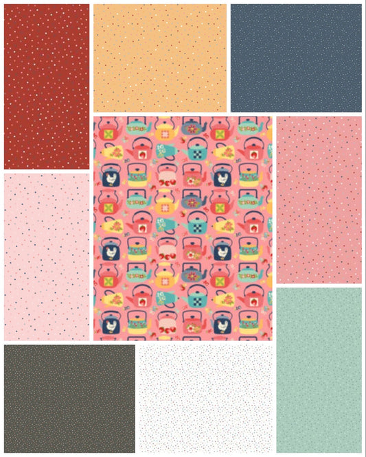 Poppie Cotton Clover Quilt Kit Featuring Poppie Cotton Country Confetti Fabrics Finished Size 59"x59" Premium 100% Cotton Fabrics