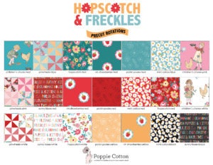 LAST RESTOCK!! Poppie Cotton Sunny Kisses Quilt Kit Featuring Poppie Cotton Hopscotch & Freckles Finished Size: 68"x80"