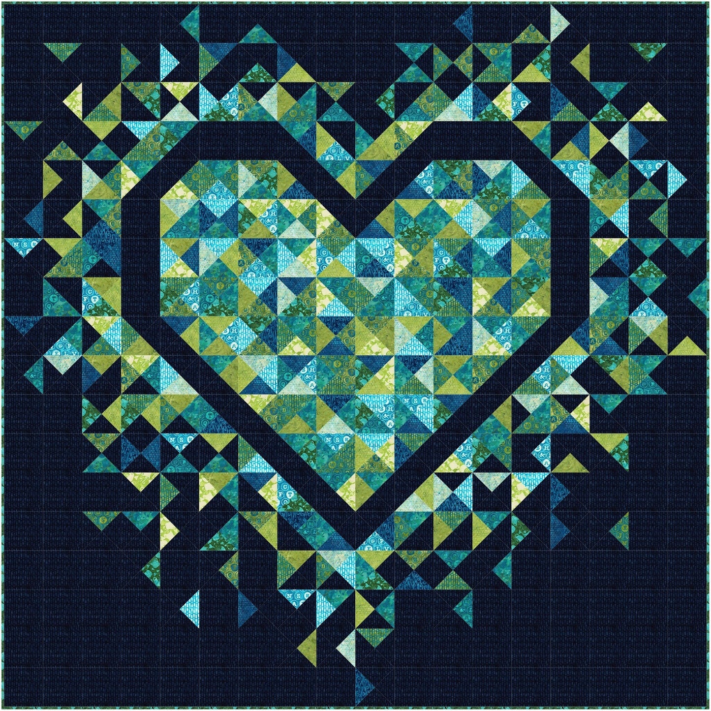 Slice of Pi Quilts Exploding Heart Quilt Pattern Finished Size: 72"x72"