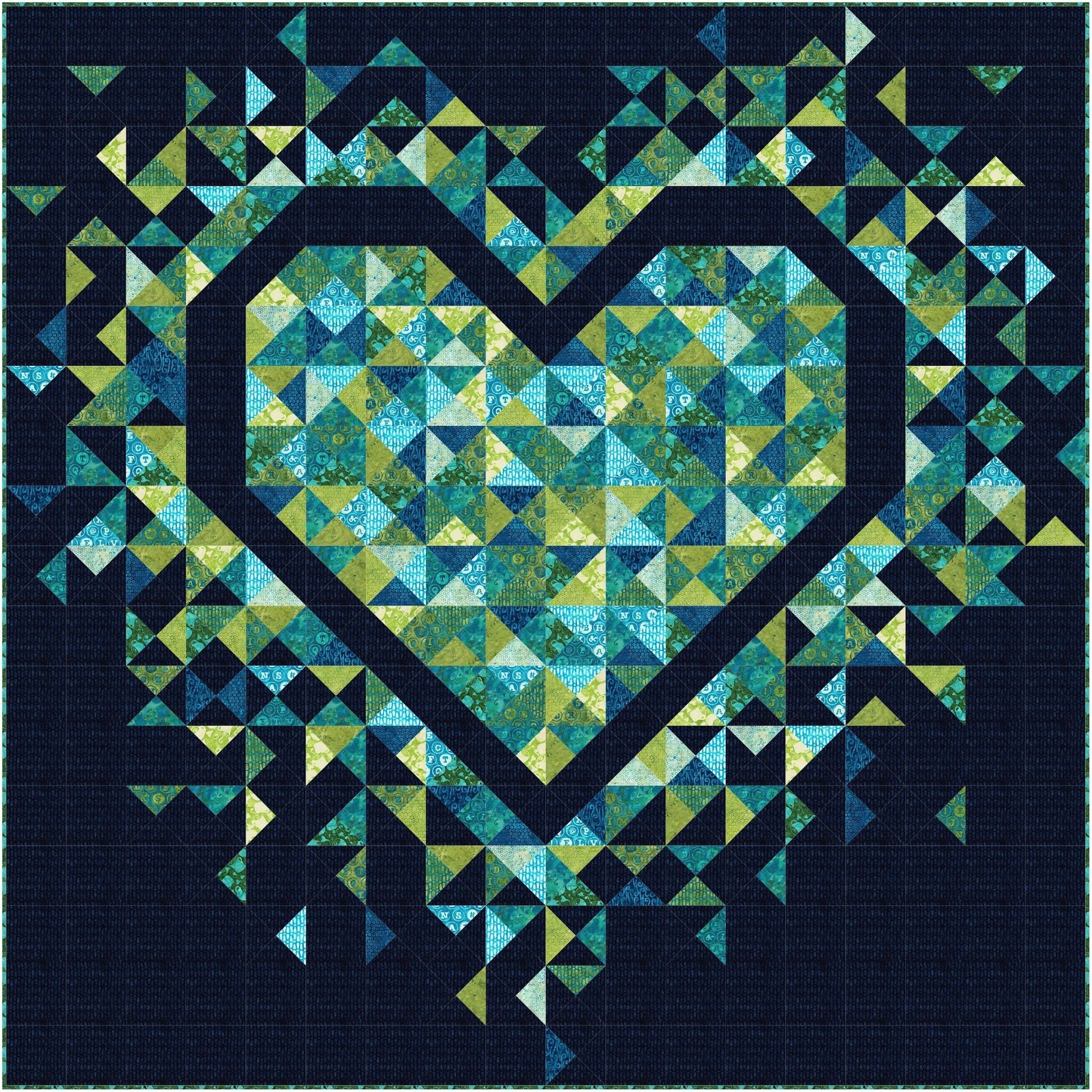 Slice of Pi Quilts Exploding Heart Quilt Pattern Finished Size: 72"x72"
