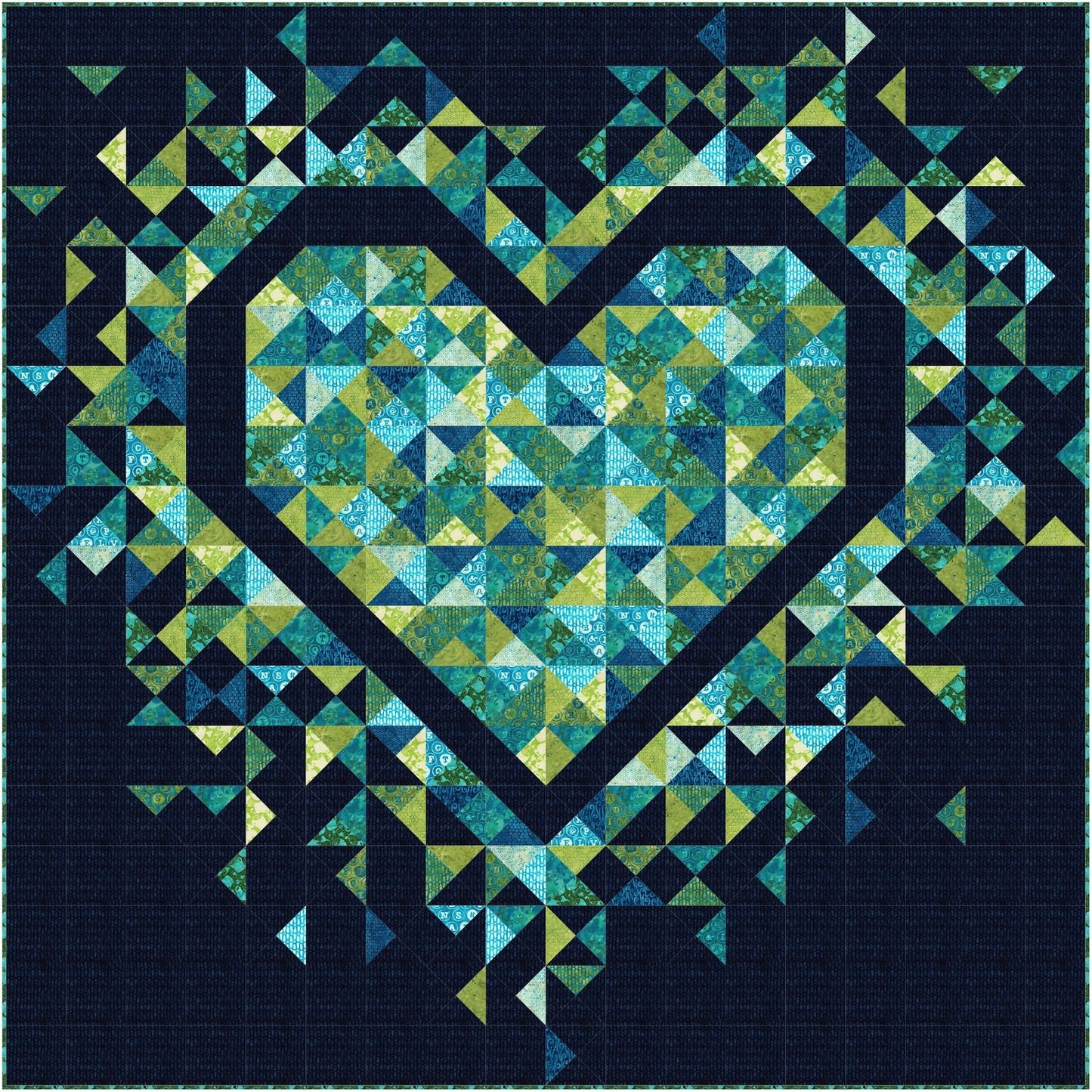 Slice of Pi Quilts Exploding Heart Quilt Pattern Finished Size: 72"x72"