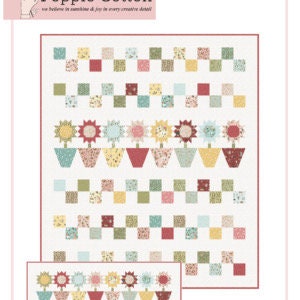 Poppie Cotton Sunshine In A Pot Quilt Kit Featuring Poppie Cotton Garden Party Fabrics Finished Size: 64"x76"