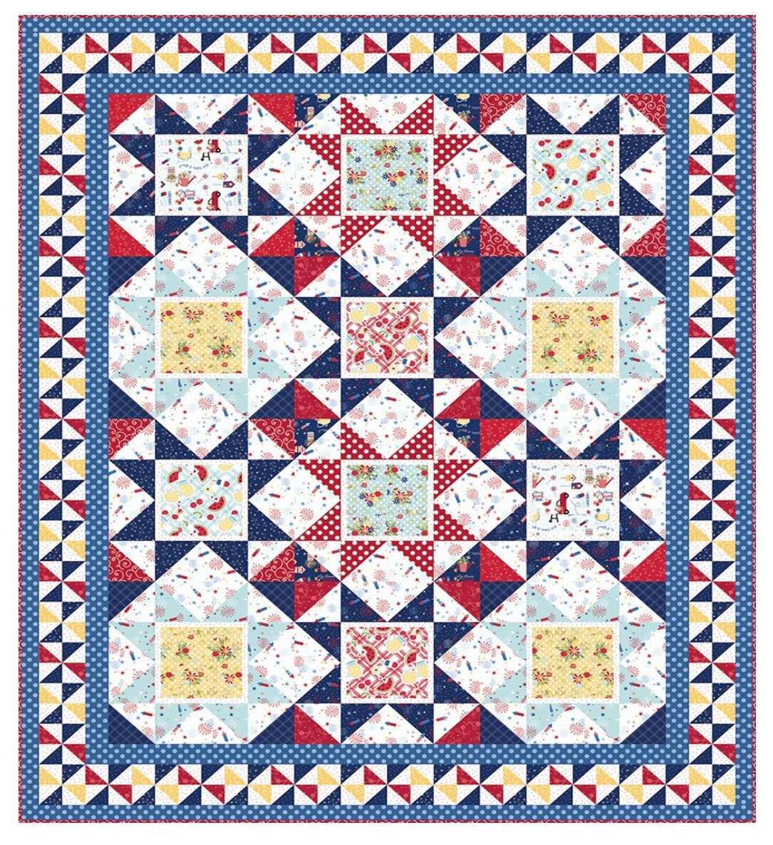 The Whimsical Workshop Hello Sumer Quilt Pattern Finished Size: 63"x79"