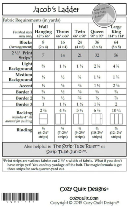 Cozy Quilt Designs Jacob's Ladder Quilt Pattern - 5 Size Variations Per Pattern