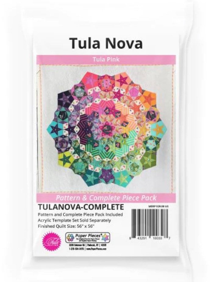 Tula Pink Tula Nova Pattern and Complete Piece Pack Finished Size: 56"x56"