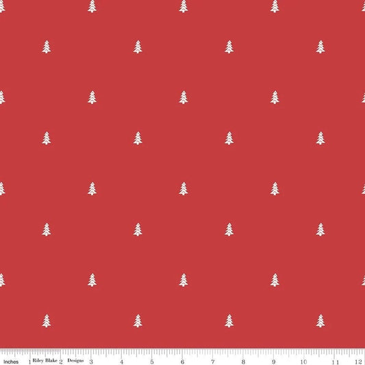 Riley Blake Love You S'more Fabric Collection Trees on Red Premium 100% Cotton Quilt Shop Quality Fabrics