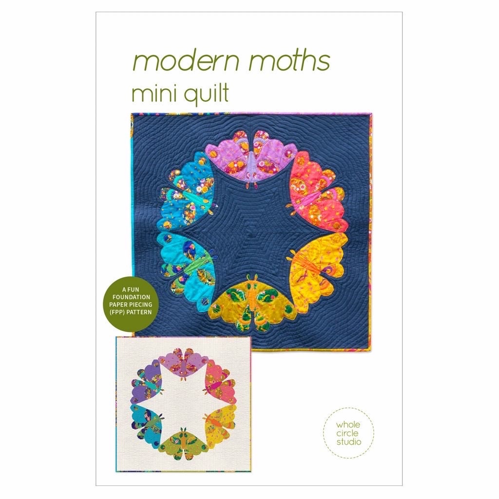 Whole Circle Studio Modern Moths Mini Quilt Pattern Finished Size: 32"x32"