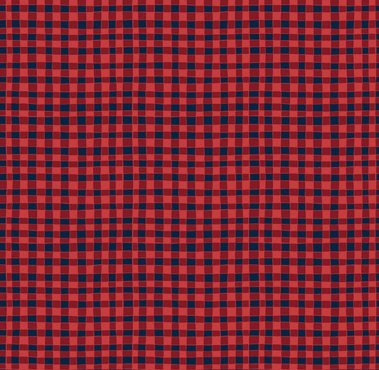 Riley Blake Love You S'more Fabric Collection Gingham on Red Premium 100% Cotton Quilt Shop Quality Fabrics