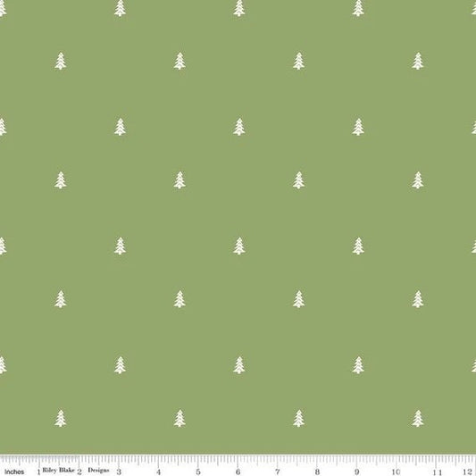 Riley Blake Love You S'more Fabric Collection Trees on Green Premium 100% Cotton Quilt Shop Quality Fabrics