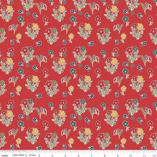 Riley Blake Love You S'more Fabric Collection Floral on Red Premium 100% Cotton Quilt Shop Quality Fabrics