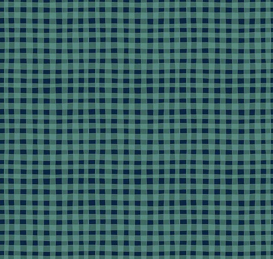 Riley Blake Love You S'more Fabric Collection Gingham on Teal Premium 100% Cotton Quilt Shop Quality Fabrics