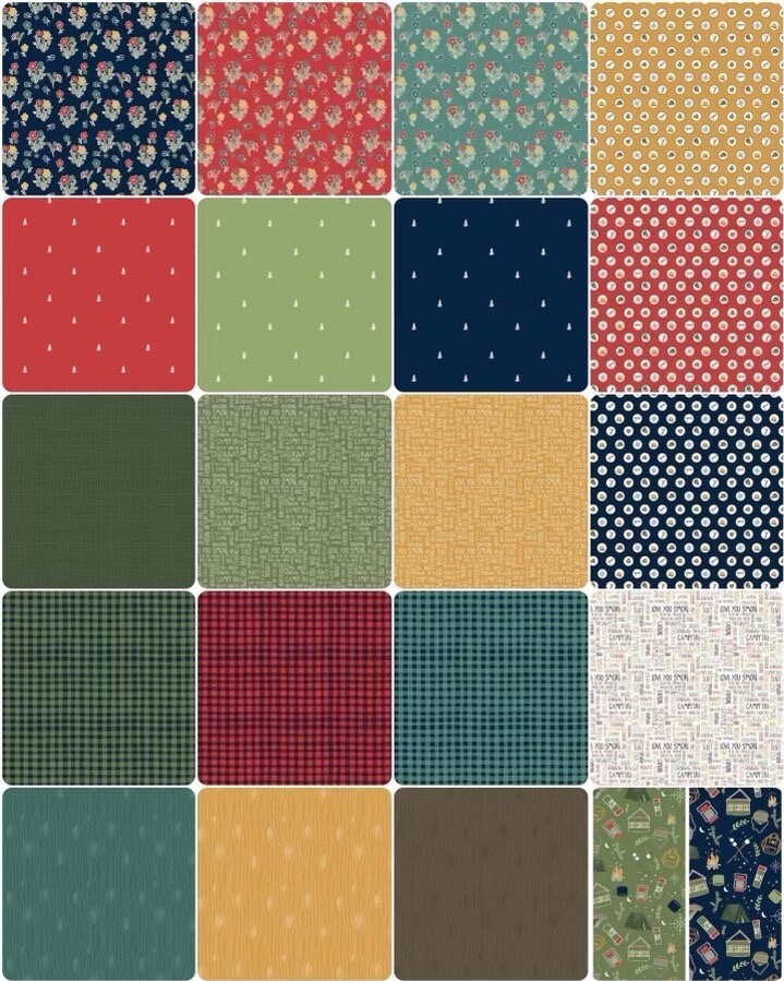 Riley Blake Love You S'more Fabric Collection Floral on Teal Authentic Premium 100% Cotton Quilt Shop Quality Fabrics