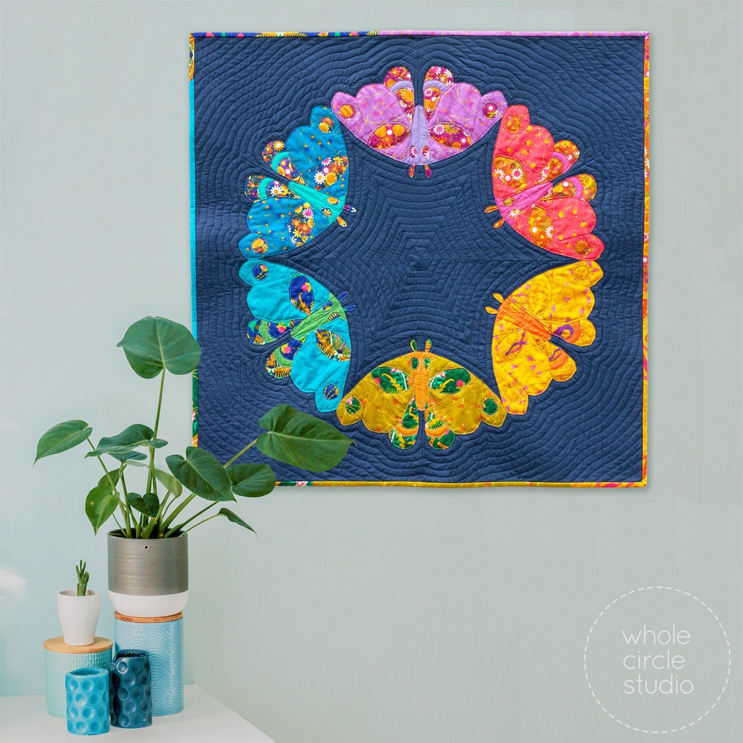 Whole Circle Studio Modern Moths Mini Quilt Pattern Finished Size: 32"x32"