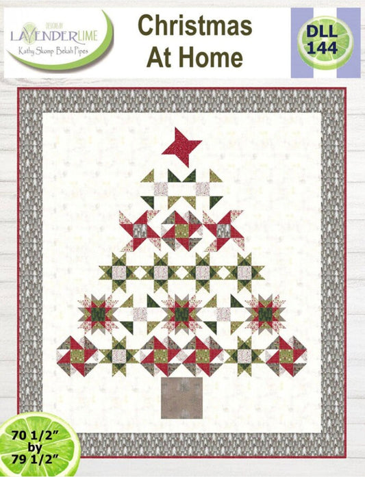 LavenderLime Christmas At Home Quilt Pattern Finished Size: 70.5"x79.5"