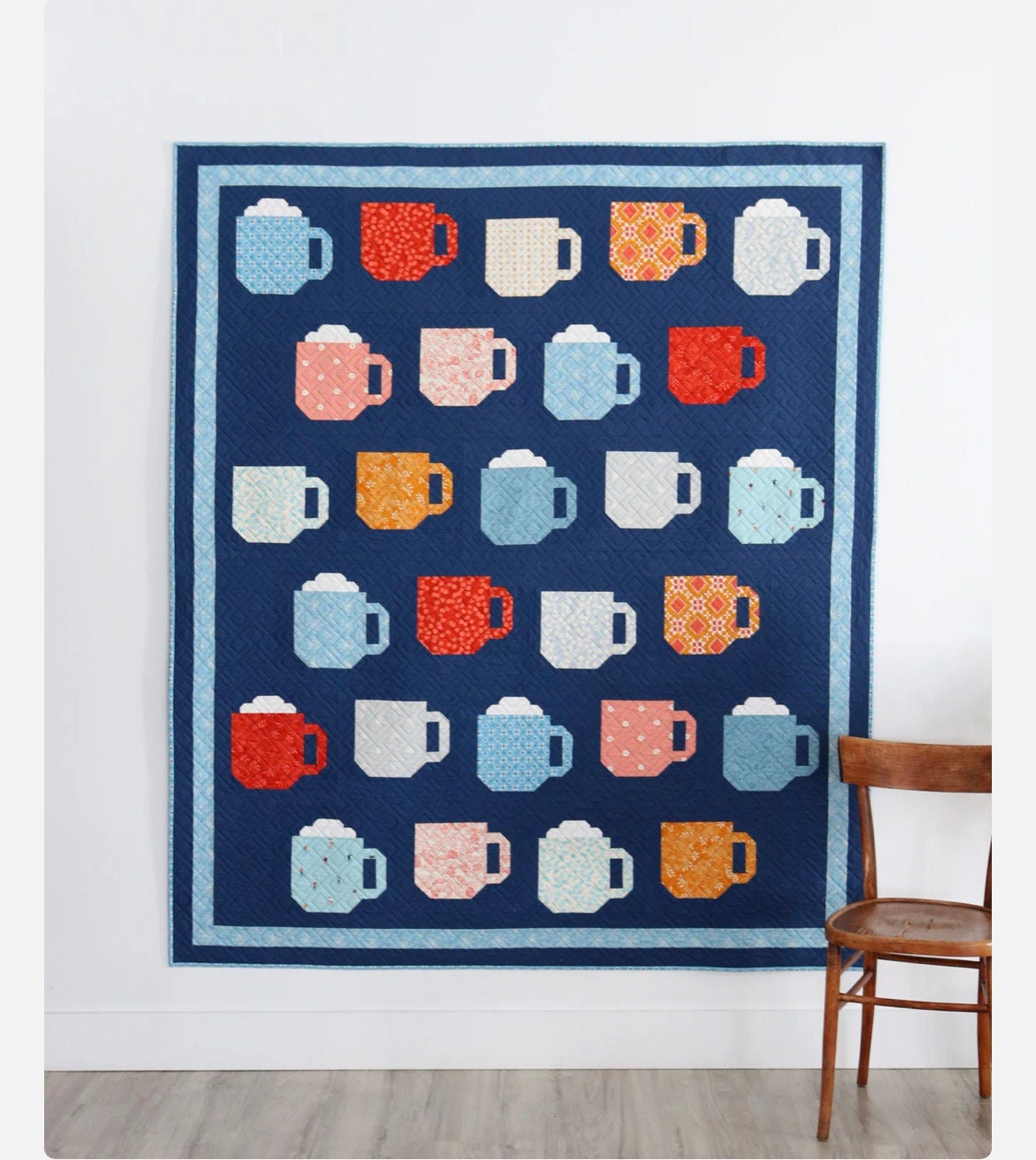 A Bright Corner Mod Mugs Quilt Pattern (4 Size Variations Per Pattern)