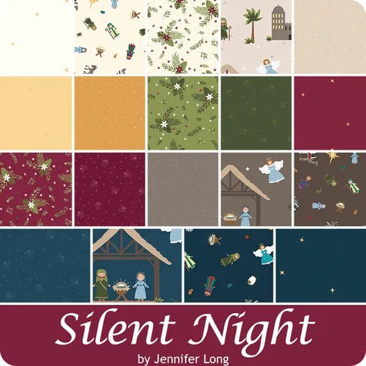 LAST BOLT! Riley Blake Silent Night Fabric Collection Nativity Characters on Earth Sparkle Authentic Premium 100% Cotton Fabrics