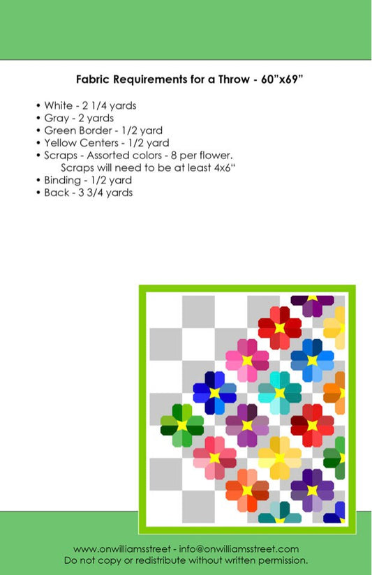 On Williams Street Checkmate Quilt Pattern (Finished Size 60"x69")