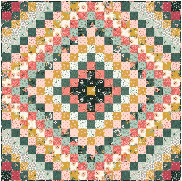 LAST RESTOCK!! Riley Blake Wrap Around Porch Quilt Kit Featuring Ashley Collett Design Porch Swing Fabric Collection Finished Size: 63"x63"