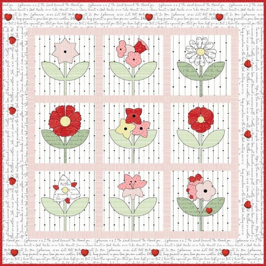 Riley Blake Love Me Love Me Not Quilt Kit Featuring J. Wecker Frisch All My Heart Fabric Collection Finished Size: 52"x52"