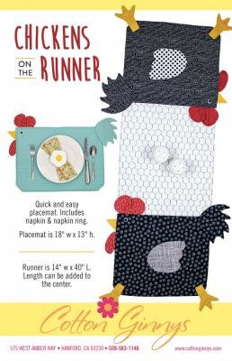 Cotton Ginny's Chickens On The Runner Table Runner and Placemat Quilt Pattern