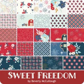 Riley Blake Heartland Quilt Kit Featuring Beverly McCullough Sweet Freedom Fabric Collection Finished Size: 64"x79" Premium 100% Cotton