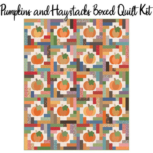 PREORDER Riley Blake Pumpkins & Haystacks Quilt Kit Featuring Lori Holt Autumn Fabric Collection SHIP JULY 2024 Finished Size: 64.5"x80.5"
