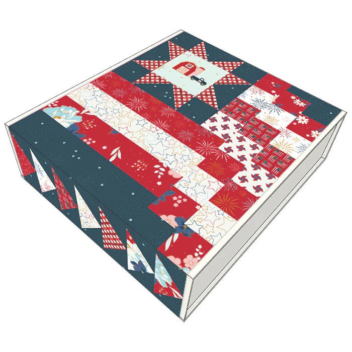 Riley Blake Heartland Quilt Kit Featuring Beverly McCullough Sweet Freedom Fabric Collection Finished Size: 64"x79" Premium 100% Cotton