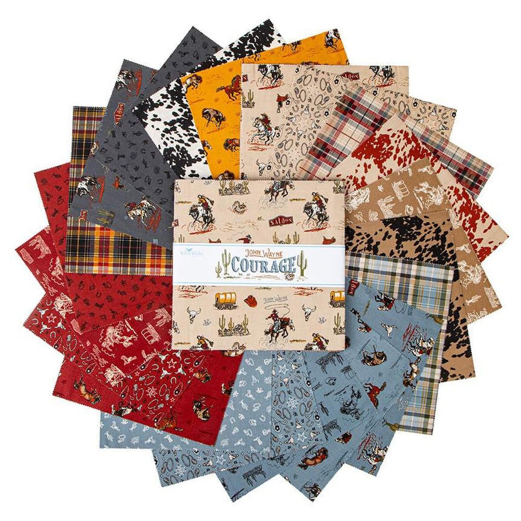 Riley Blake John Wayne Designs Fabric Collection Courage Main Print on Charcoal Premium 100% Cotton Quilt Shop Quality Fabrics