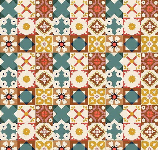 Riley Blake Wild Rose Fabric Collection Wild Rose Tiles on Multi Premium 100% Cotton Quilt Shop Quality Fabrics