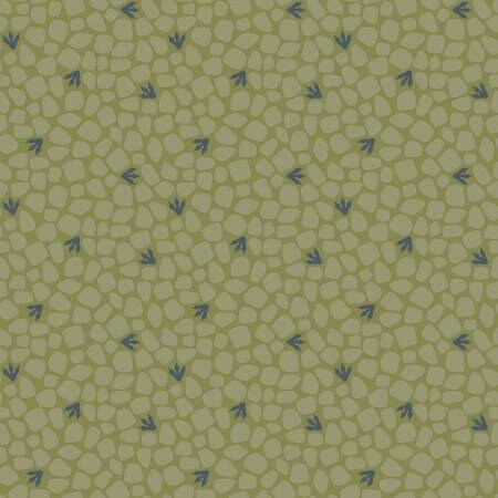 LAST BOLT! Riley Blake Cretaceous Fabric Collection Cretaceous Pebbles on Basil Premium 100% Cotton