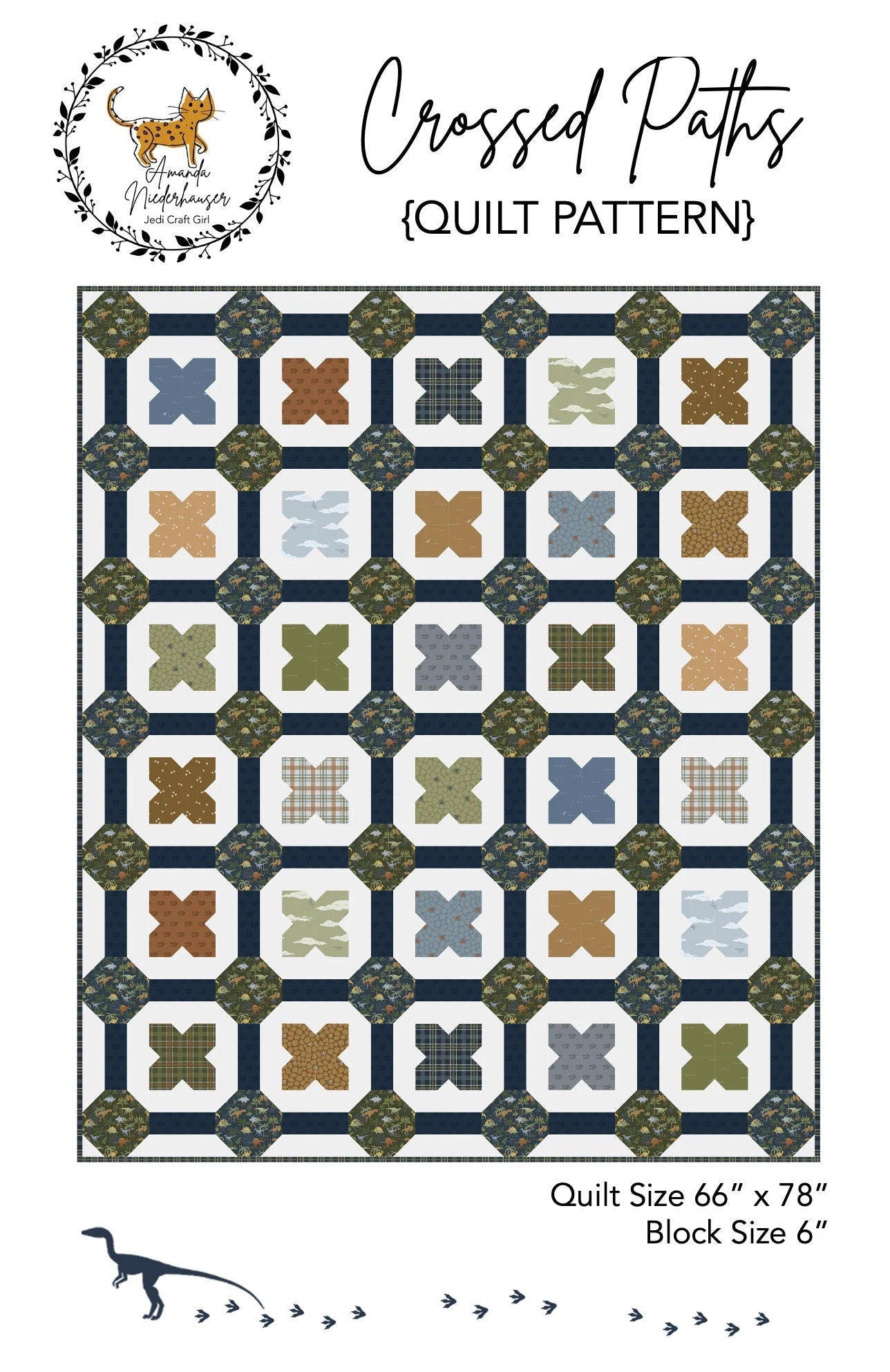 LAST ONE!! Riley Blake Crossed Paths Quilt Kit Feathering Amanda Niederhauser Swiss Cretaceous Fabric Collection Finished Size: 66"x78"