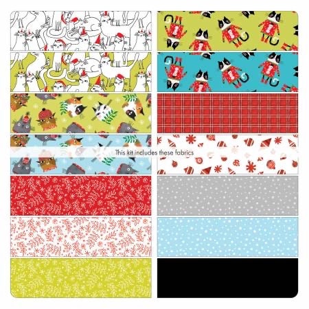 Benartex Meowy Christmas Quilt Kit Featuring Benartex Meowy Christmas Fabric Collection Finished Size: 36"x30"