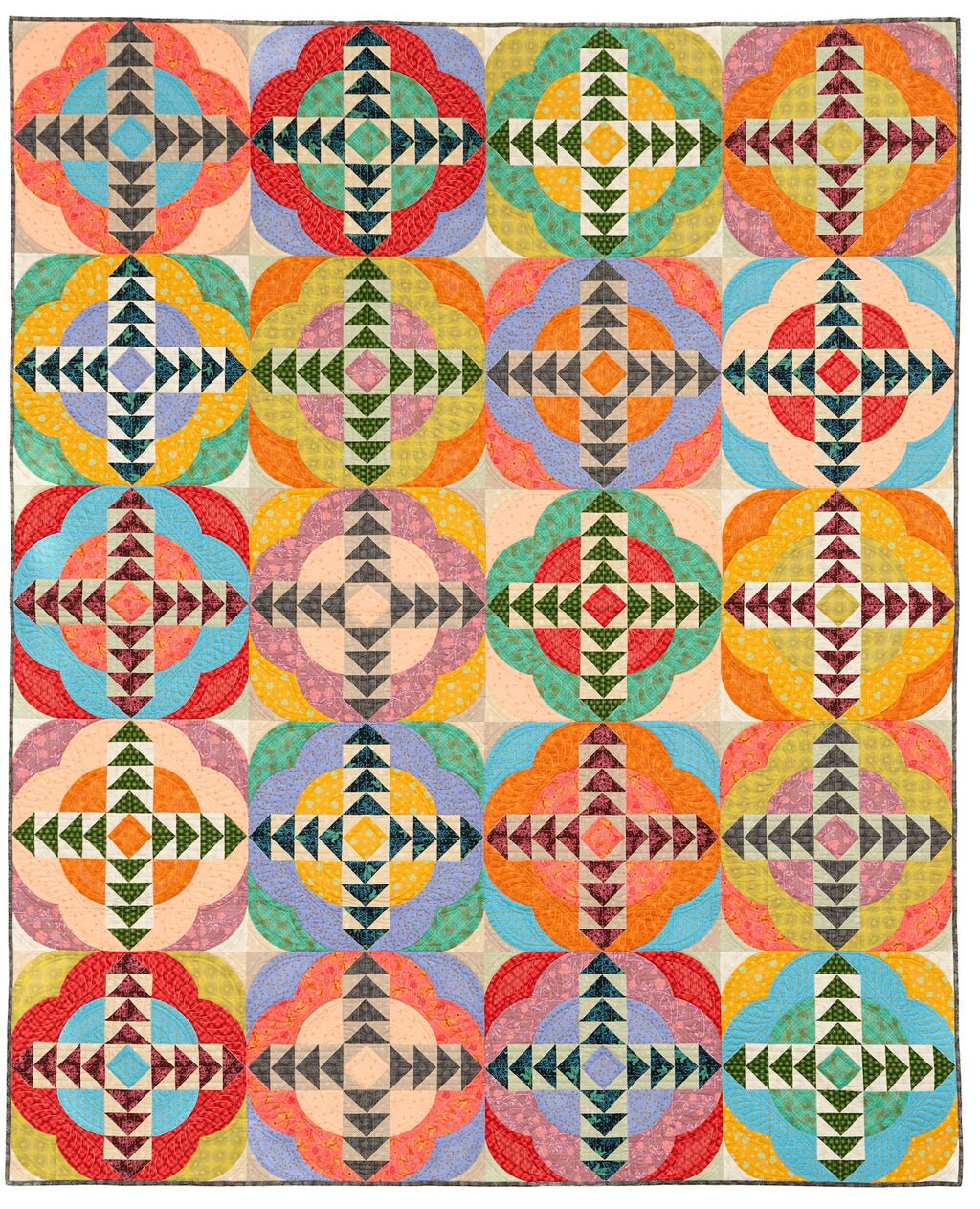 Sew Kind of Wonderful Crisscross Applesauce Quilt Pattern Finished Size: 70"x87"