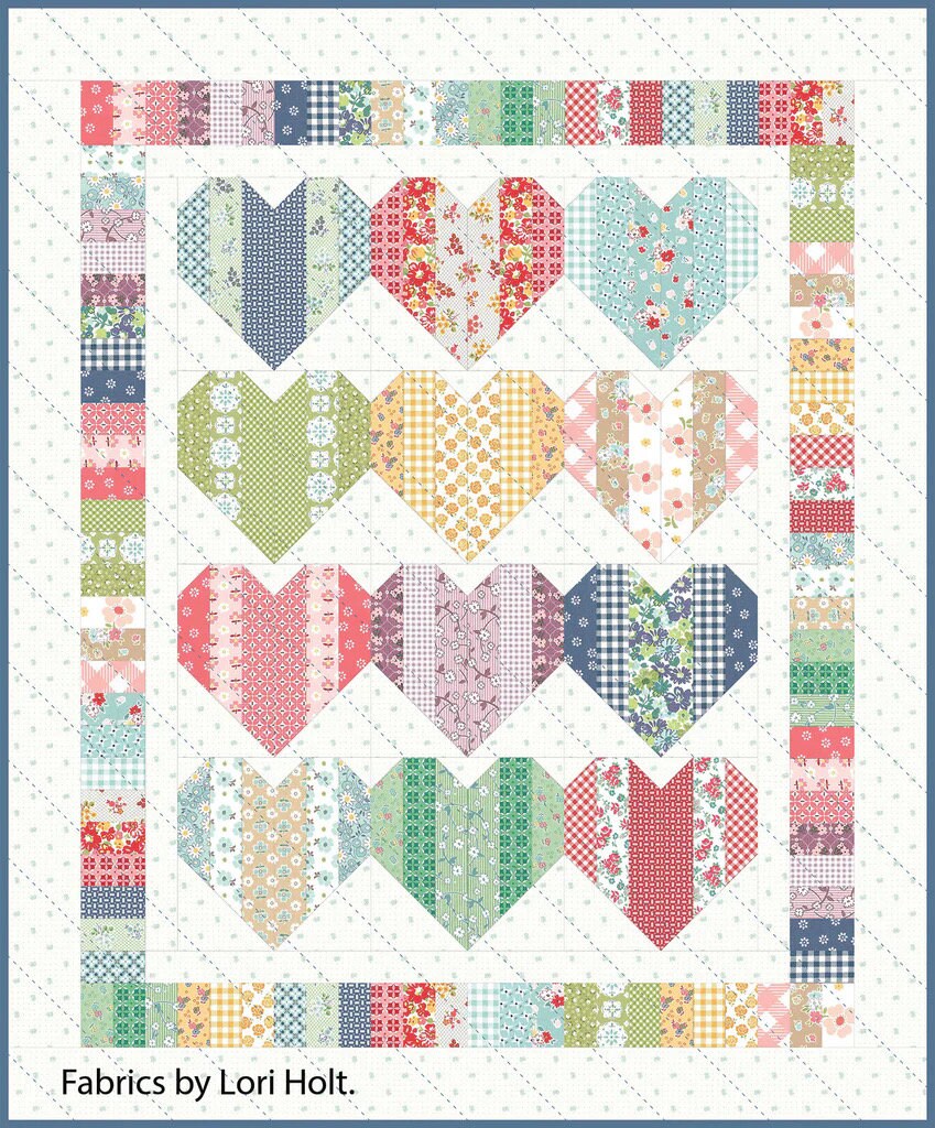 Black Mountain Needleworks Heartstrings Quilt Pattern Finished Size: 56"x68"