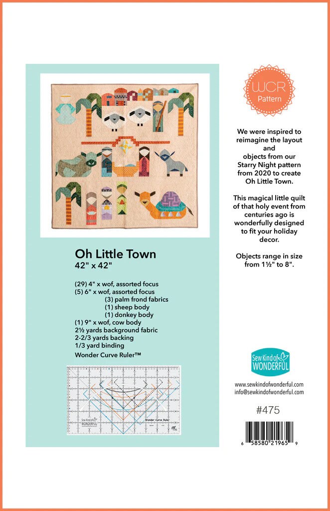 Sew Kind of Wonderful Oh Little Town Nativity Quilt Pattern Finished Size: 42"x42"