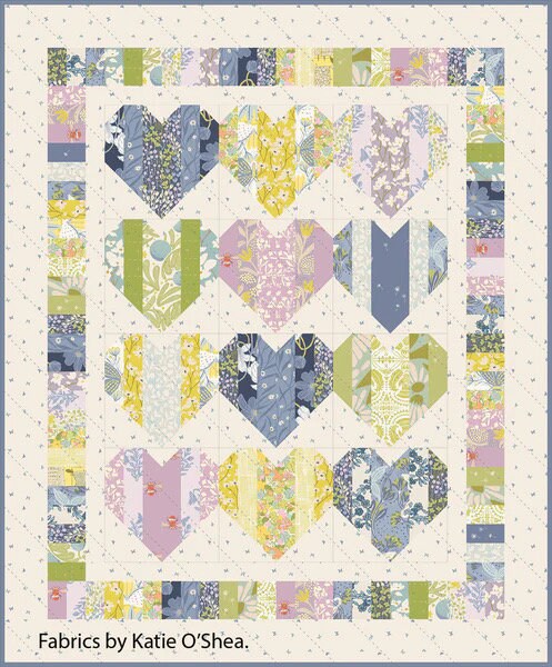 Black Mountain Needleworks Heartstrings Quilt Pattern Finished Size: 56"x68"