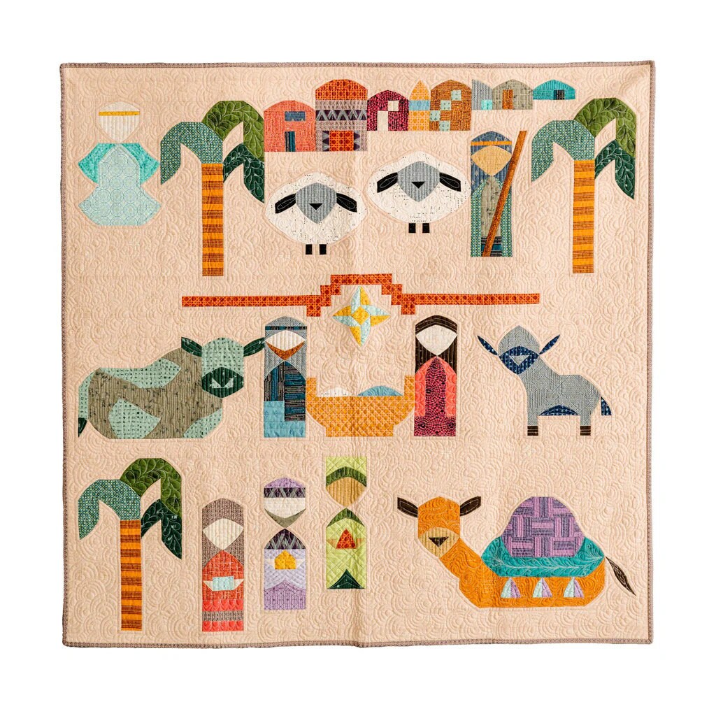 Sew Kind of Wonderful Oh Little Town Nativity Quilt Pattern Finished Size: 42"x42"