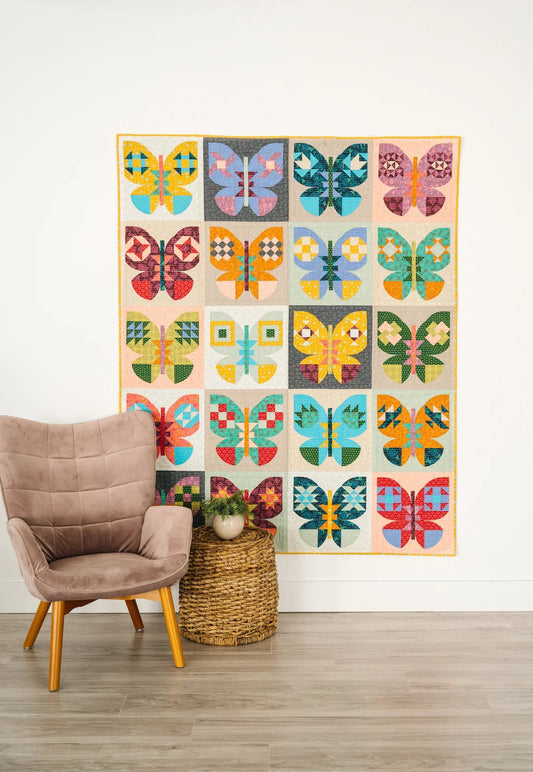 Sew Kind of Wonderful Butterfly Fields Quilt Pattern Finished Size: 61"x76"