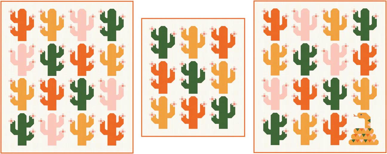 Pen + Paper Patterns Oh My Cacti Quilt Pattern - 2 Size Variations Per Pattern (Optional Fineline Glue Tip Applicators)